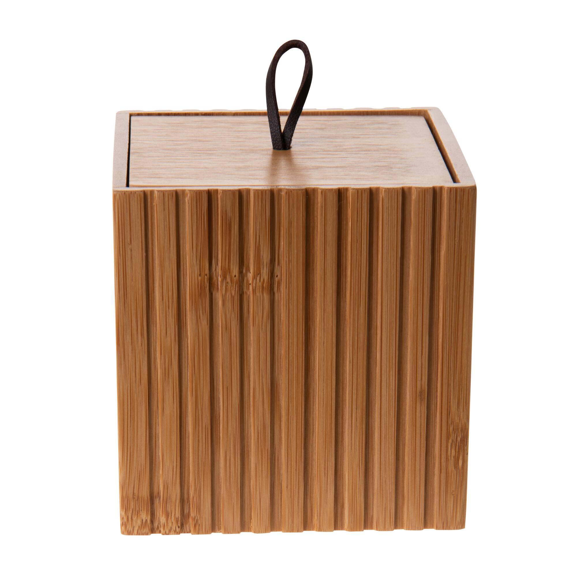 Bath Bliss Small Square Oslo Bamboo Storage Jar